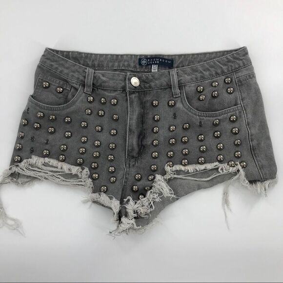 Boom Boom Jeans Studded Distressed Shorts sz 13 - Picture 1 of 4